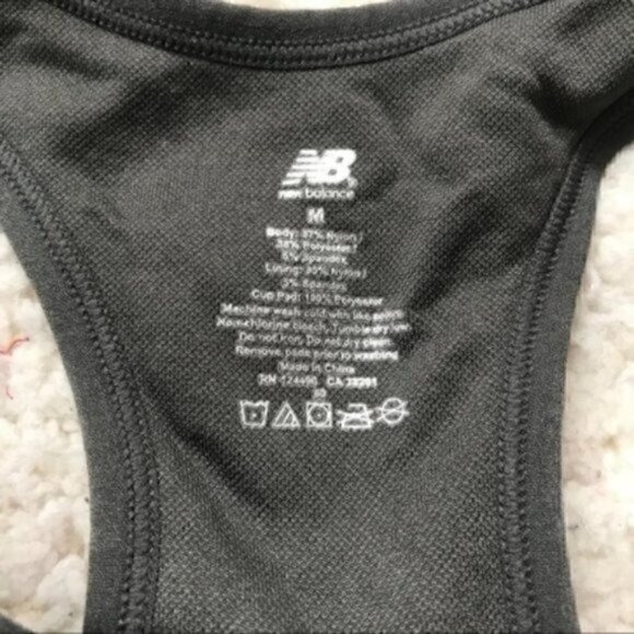 NEW BALANCE:Gray/Black Stretch Low Impact Bra Sz M - Picture 3 of 9